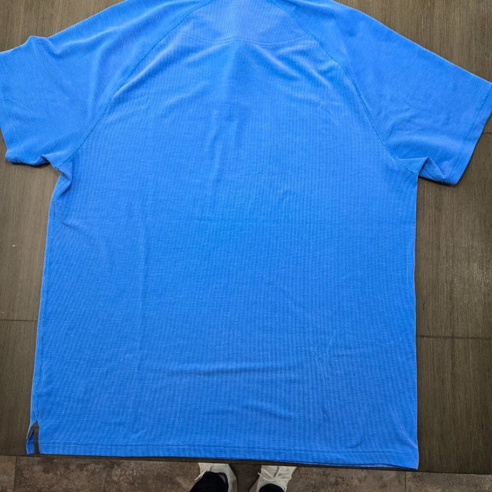 Rhone Delta Pique Polo Shirt Mens Size XL Blue Short Sleeve Performance - Picture 3 of 9